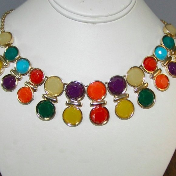 LIZ CLAIBORNE Colorful Statement Necklace - Picture 1 of 4